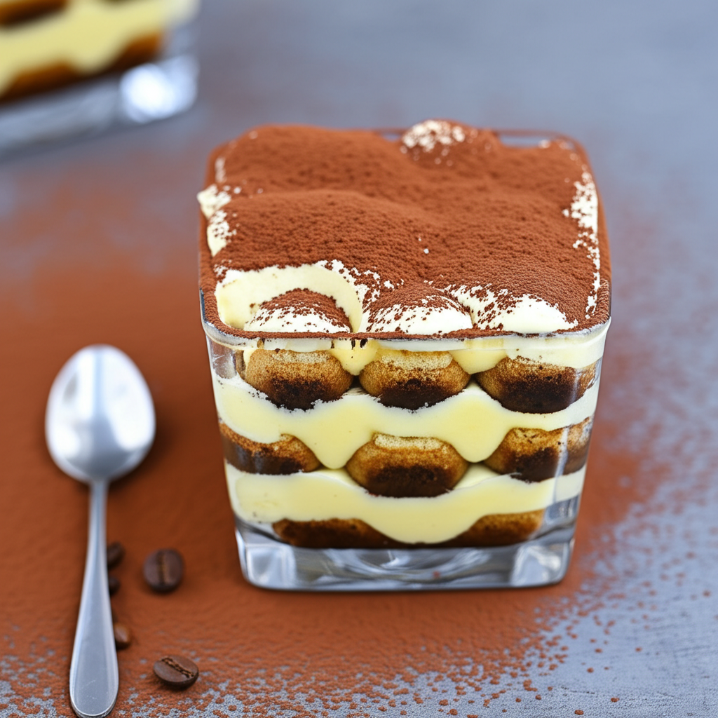 Tiramisú italiano tradicional
